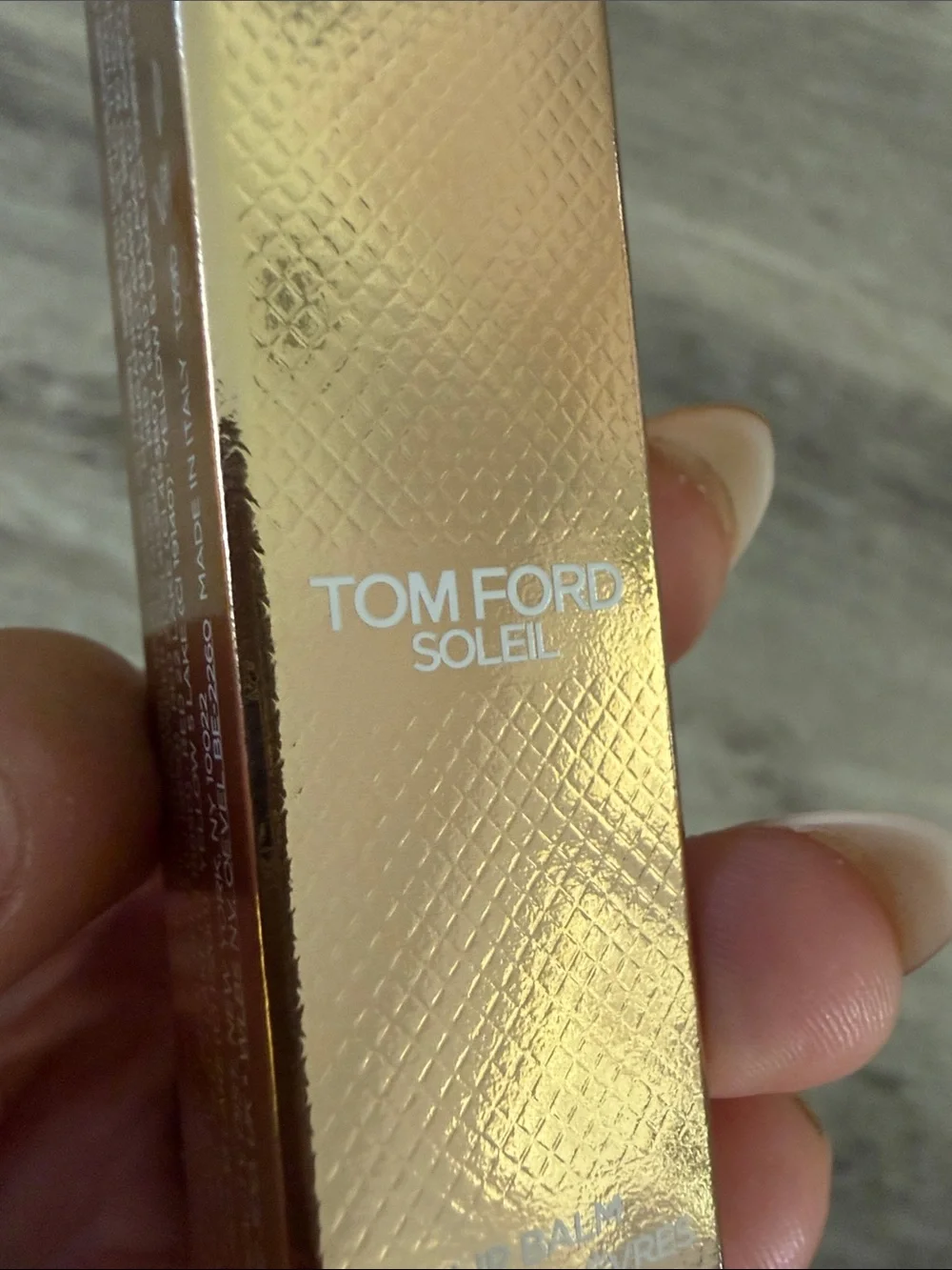 Tom Ford Lip Balm in jet set Gold Case